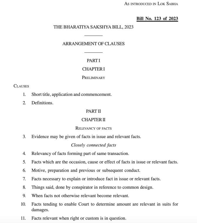 Bhartiya Sakshya Bill PDF