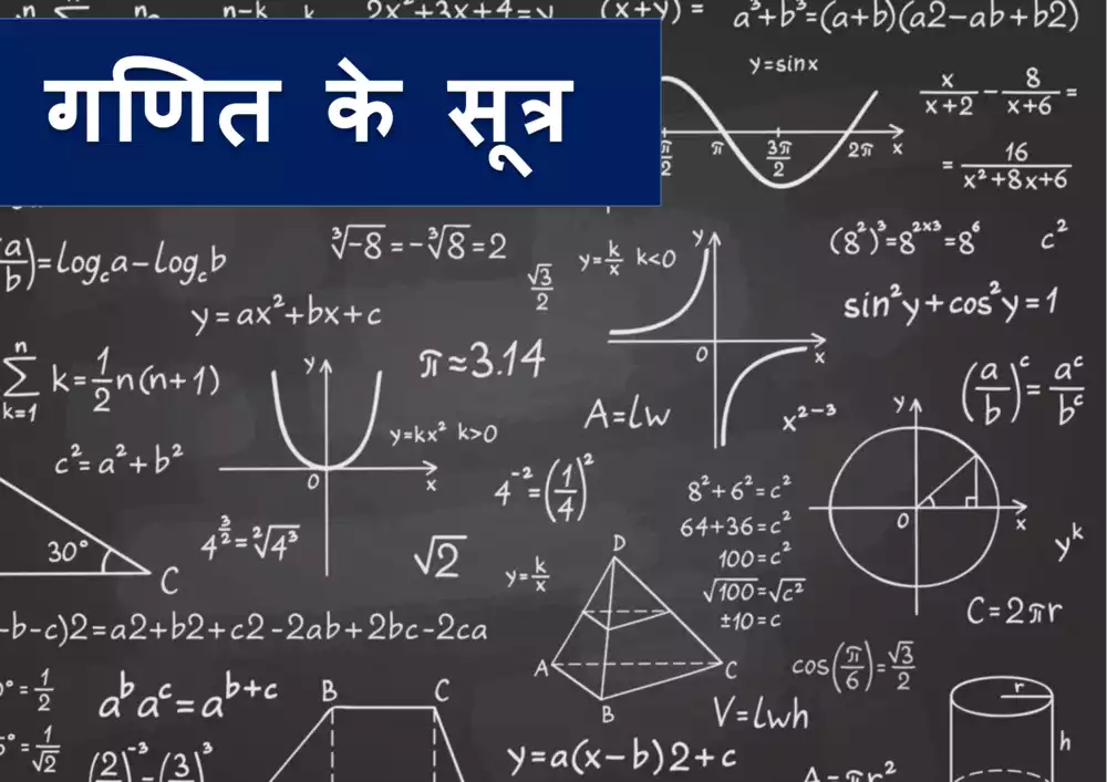 Math Formula Chart in Hindi PDF