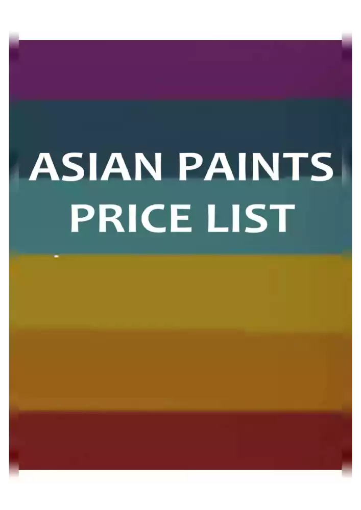 Asian Paints Price List PDF
