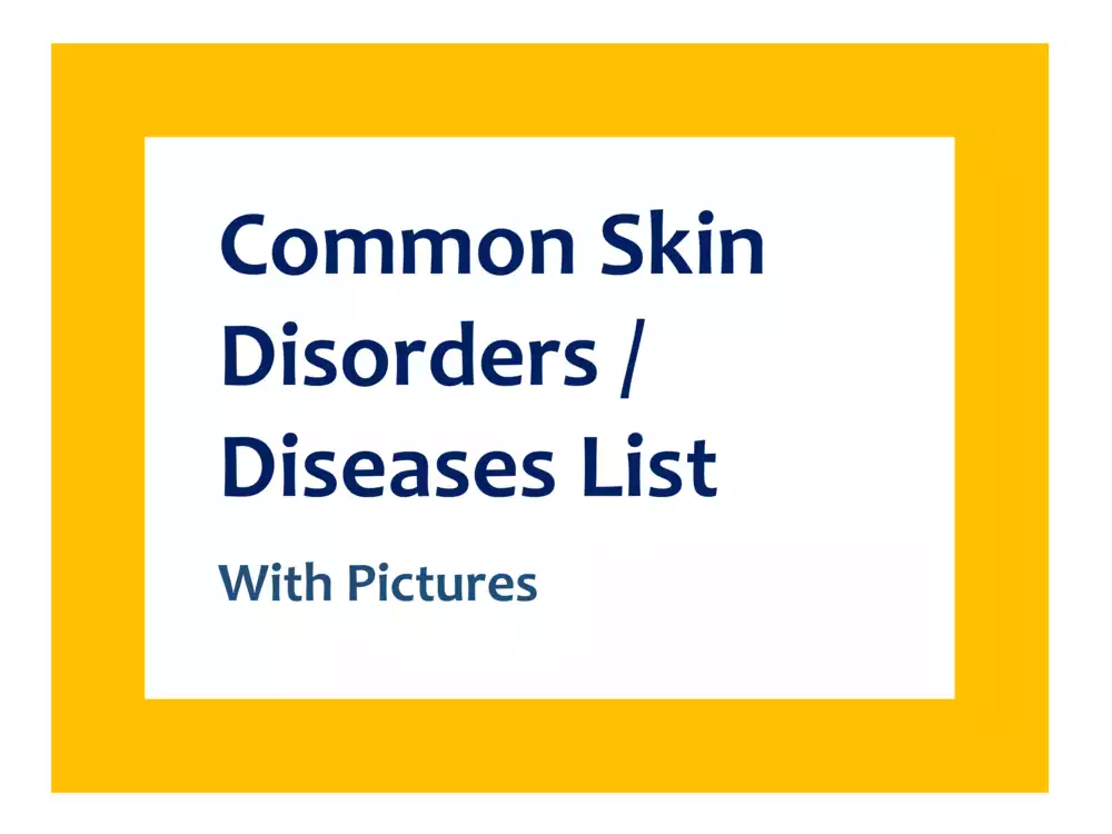 Skin Diseases List with Pictures PDF